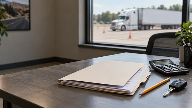 Course paperwork and a calculator in a training office